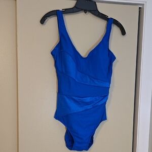 Longitude Royal Blue Women's One Piece Swimsuit Size 10T